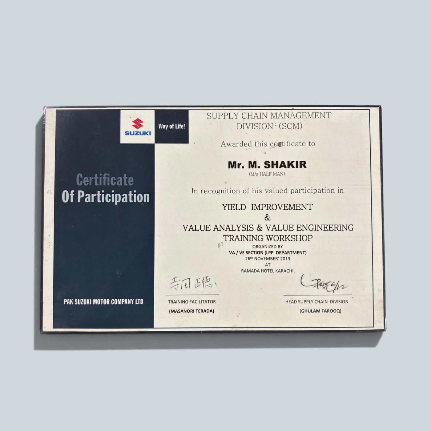 Yield Improvement & Value Engineering Workshop, 2013 - Halfman Engineering